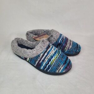 Dearfoams Women's Slub Yarn Knit Clog Memory Foam Slippers Boho Hippie L Sz 9-10